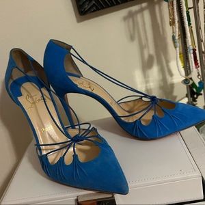 Christian Louboutin Blue Suede Pumps